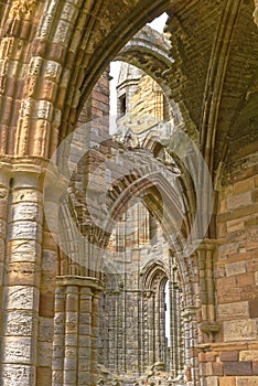 Whitby abbey ruin, yorkshire, uk.