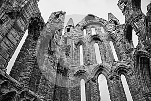 Whitby Abby, Yorkshire - the remains, looking up.