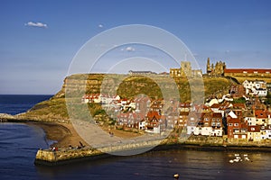 Whitby harbor and abbey