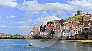 Whitby harbour in Whitby, North Yorkshire, England