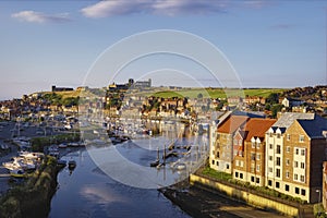 Whitby town and river Esk