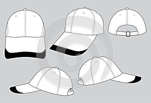 Baseball Cap Design Vector White / Black