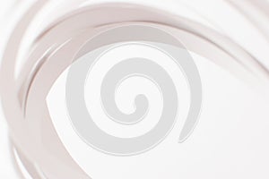 White 3d abstract background with circle stripes, soft focus