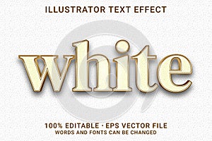 WHITE 3d -Editable text effect