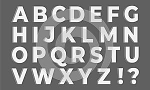 White 3D English Letters with Exclamation and Interrogative Sign