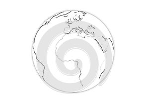 White 3d globe