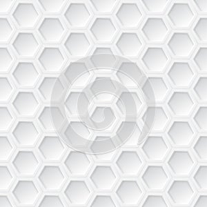 White 3d hexagon seamless pattern