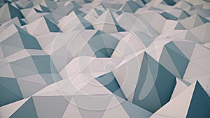 White 3d low poly waving surface abstract geometrical modern background. 4k Looping clean soft minimal smooth animation