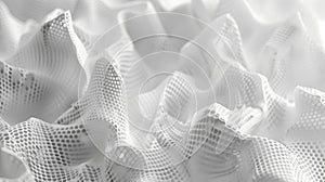 White 3D mesh texture abstract background. Design concept with detailed mesh pattern and dept