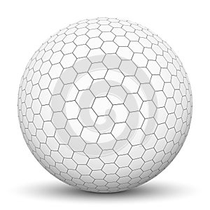 White 3D Sphere with Honeycomb Texture