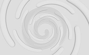 White 3d spiral shape, abstract digital render illustration, modern futuristic background pattern