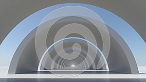 White abstract architecture construction.