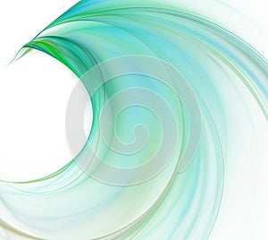 White abstract background. Big fresh green and turquoise wave wi