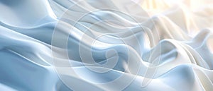 A white abstract background featuring smooth wavy lines creating a dynamic and modern architectural design.Generative AI