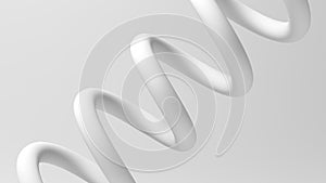 White abstract coil spring. Helix. Spiral.