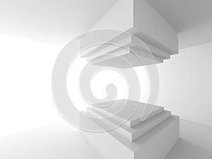 White Abstract Construction. Architecture Interior Design