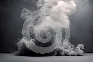 White smoke abstract on dark gray background.