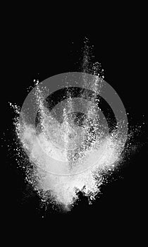 white abstract dust overlay texture powder splash overlay explosion on black