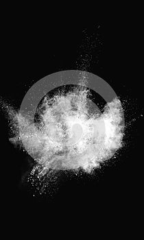 white abstract dust overlay texture powder splash overlay explosion on black