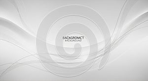 White Abstract Flowing Wave Background