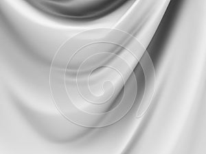 White Abstract Folds Of Fabric Silk Satin Cloth Background