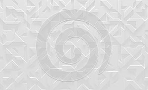 White Abstract Geometric Background 3D Illustration