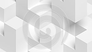 White abstract geometric background. Cubes.