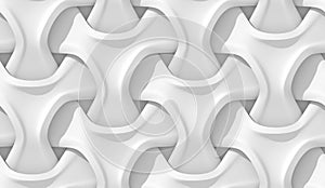 White abstract geometric pattern. Origami paper style. 3D rendering seamless texture. photo