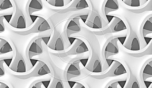 White abstract geometric pattern. Origami paper style. 3D rendering seamless texture. photo