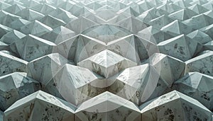 White Abstract Geometric Pyramid Pattern Full Frame Background