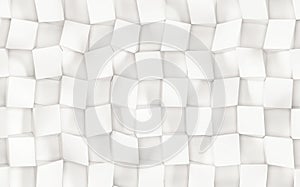 White abstract image of cubes background. 3d render