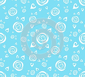 White abstract roses. Seamless vector pattern