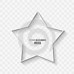 White Abstract Star Banner Template