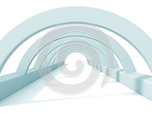 White Abstract Tunnel Architecture Background