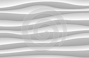 White abstract wave background. 3d waves pattern texture. Geometric black and white wallpaper. Curve wall decor pattern. Vector il