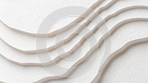 White abstract waves wave papercut overlapping 3d texture background banner generative ai