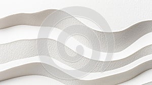 White abstract waves wave papercut overlapping 3d texture background banner , generative ai
