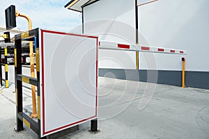 White acrylic plate and Automatic Barrier Gate , Security system for building and car entrance vehicle barrier