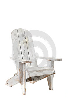 White adirondack chair on a white background