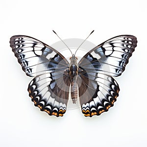 White Admiral Butterfly: Dark White And Dark Silver Art Of Tonga