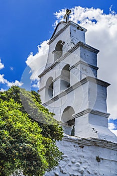 White Adobe Steeple Bells Mission San Diego de Alcala California