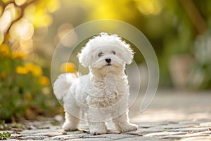 White Adorable bichon dog. Generate Ai