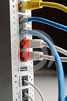 White adsl router connections