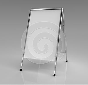 White advertising stand