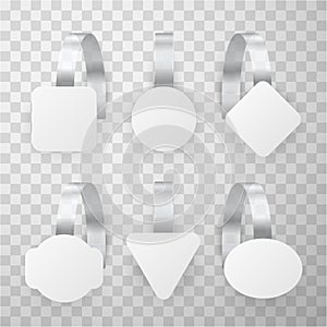 White advertising wobblers of different shapes set