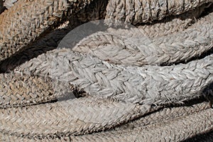 White aged rolled rope