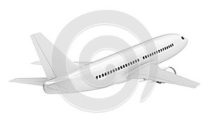 White Airplane Isolated