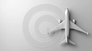 White Airplane Model on a Gray.