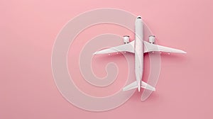 The airplane on pink background.AI generated image