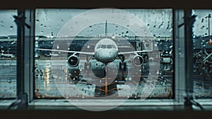 A white airplane is sitting on the tarmac at an airport